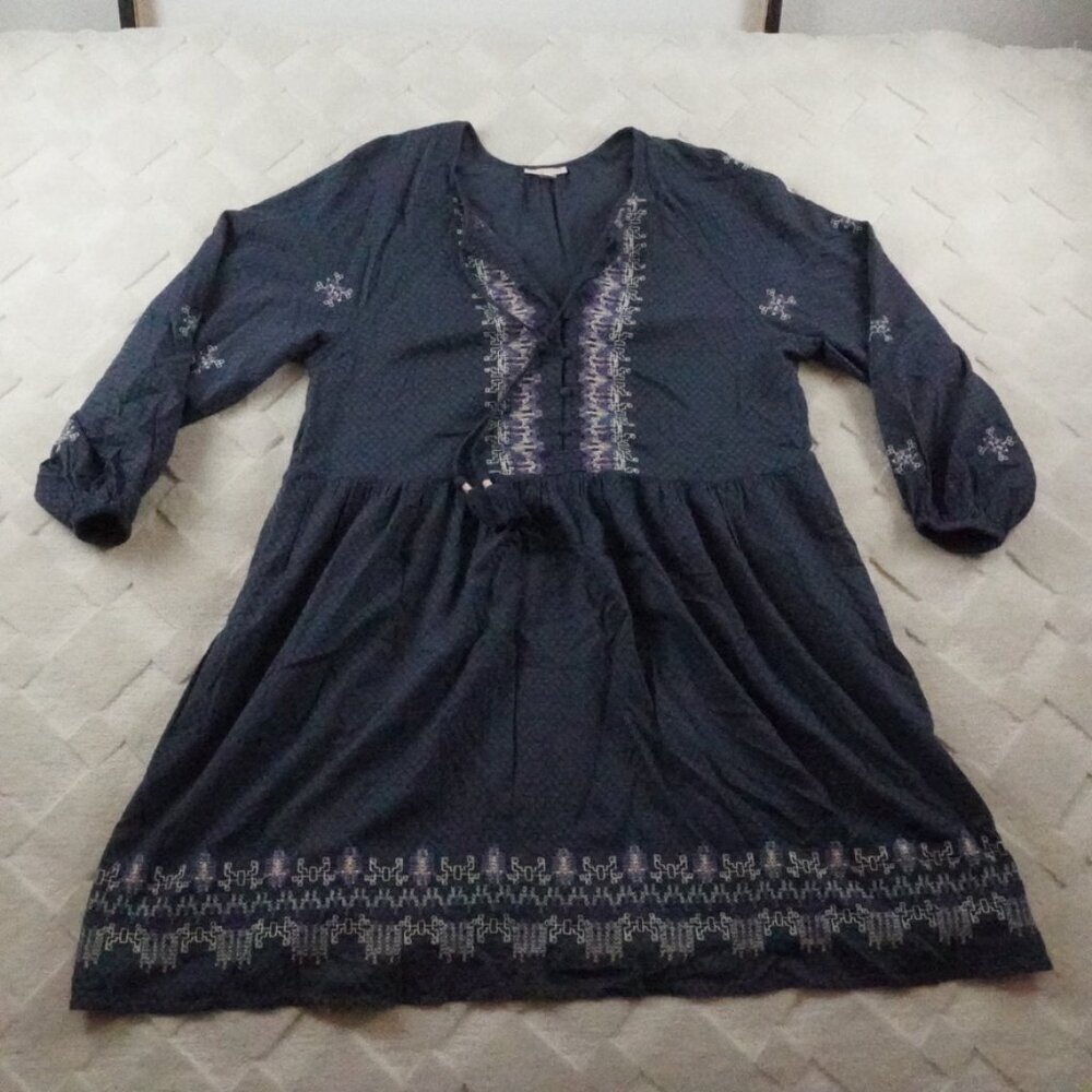 Knox Rose Mini Dress Embroidered 3/4th Ballon Sleeve Womens 2XL